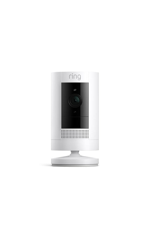Ring Outdoor Cam (Stick up Cam), Weather-Resistant Home or Business HD Security Camera, Live View, Color Night Vision, Two-Way Talk, Motion Alerts, Works with Alexa, White
