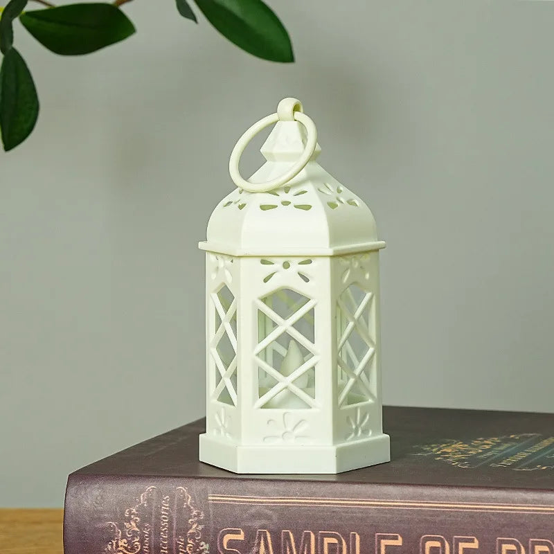 Retro Desktop Lamp Atmosphere Decoration Creative Gift Hexagonal Wind Lamp Candle Lamp Led Wind Lamp Portable Small Horse Lamp