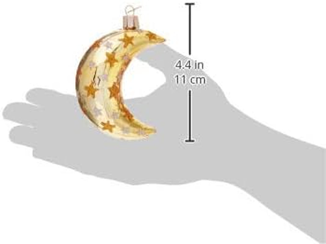 Old World Christmas Celestial Moon Glass Blown Ornament for Christmas Tree, Handcrafted Holiday Decoration, Outer Space Collection