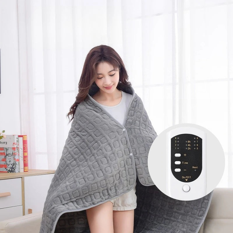 Winter Electric Blanket with Adjustable Temperature - Heated Throw for Home & Office Warmth