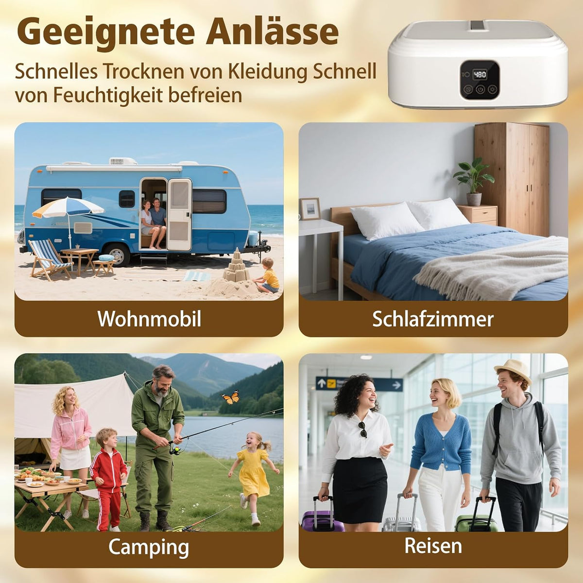 Tragbarer Wäschetrockner, Faltbare Mini-Trocknungsmaschine Mit 1-8H Timing Für Geschäftsreisen, Studentenwohnheime, Wohnungen, Hotels, Campingplätze Travel