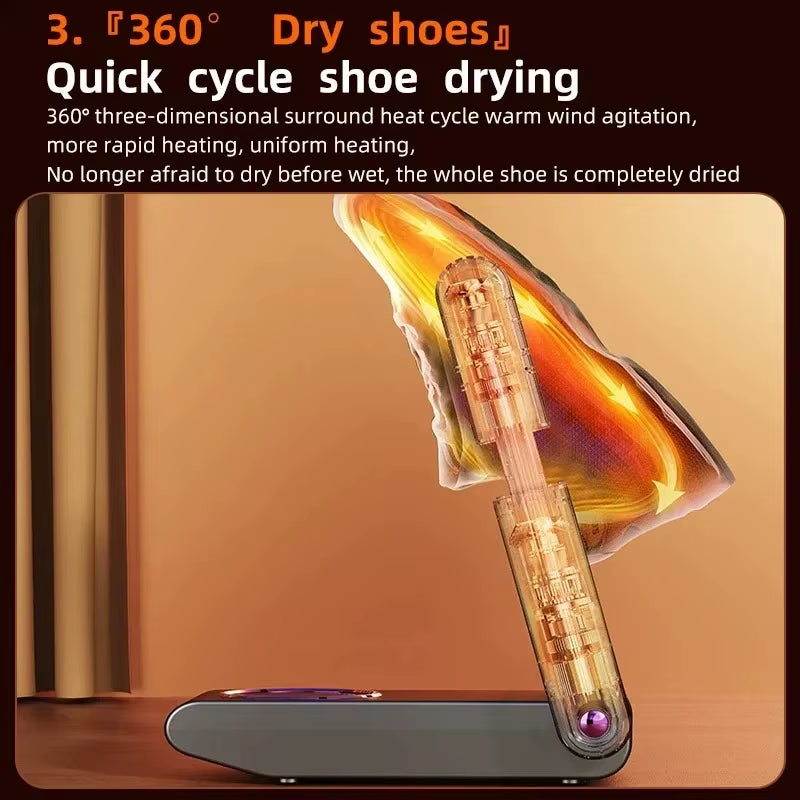 New Electric Shoe Dryer Deodorizing Sterilizing Portable Foldable Household Shoe Drying Machine Timed Footwear Dryer with Handle