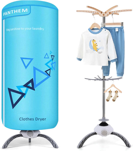 900W Portable Electric Clothes Dryer - Compact 2-Tier Detachable Heated Rack with Timer, 12KG Capacity, Space Saving Fast Warm Air Drying for Home, Apartment, RV and Travel, Blue
