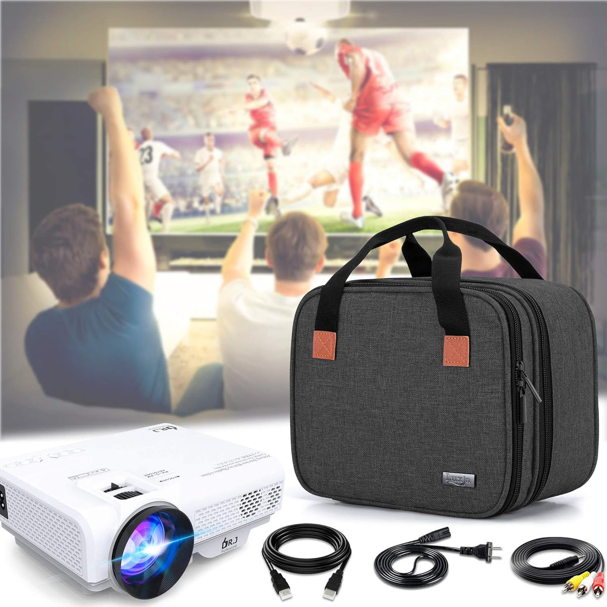 Carrying Bag Compatible with DR.J Mini Projector, Black | Portable Case for Most Mini Projector and Accessories