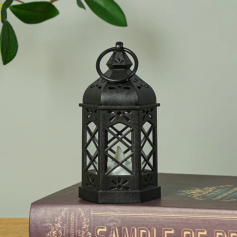 Retro Desktop Lamp Atmosphere Decoration Creative Gift Hexagonal Wind Lamp Candle Lamp Led Wind Lamp Portable Small Horse Lamp