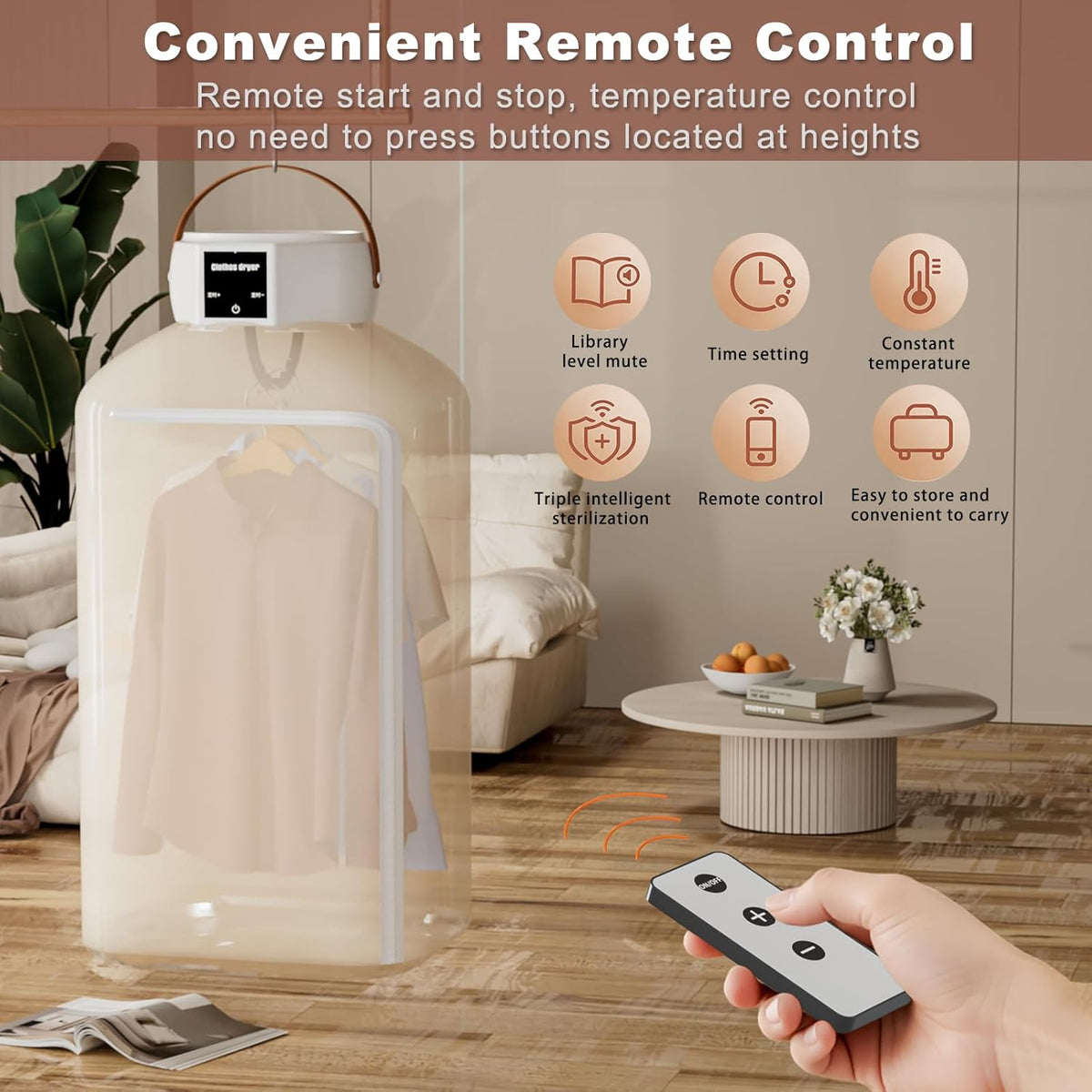 Portable Clothes Dryer, 600W Compact Foldable Mini Dryer Machine