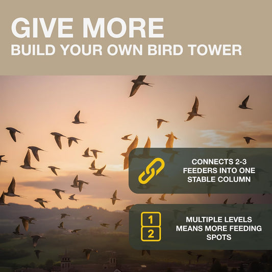 Duplex Connector – Vertical Link for Hanging Bird Feeders – Space-Saving Garden Accessory in Durable Steainles Steel Compatible with Lucerne & Davos SMART BIRDS