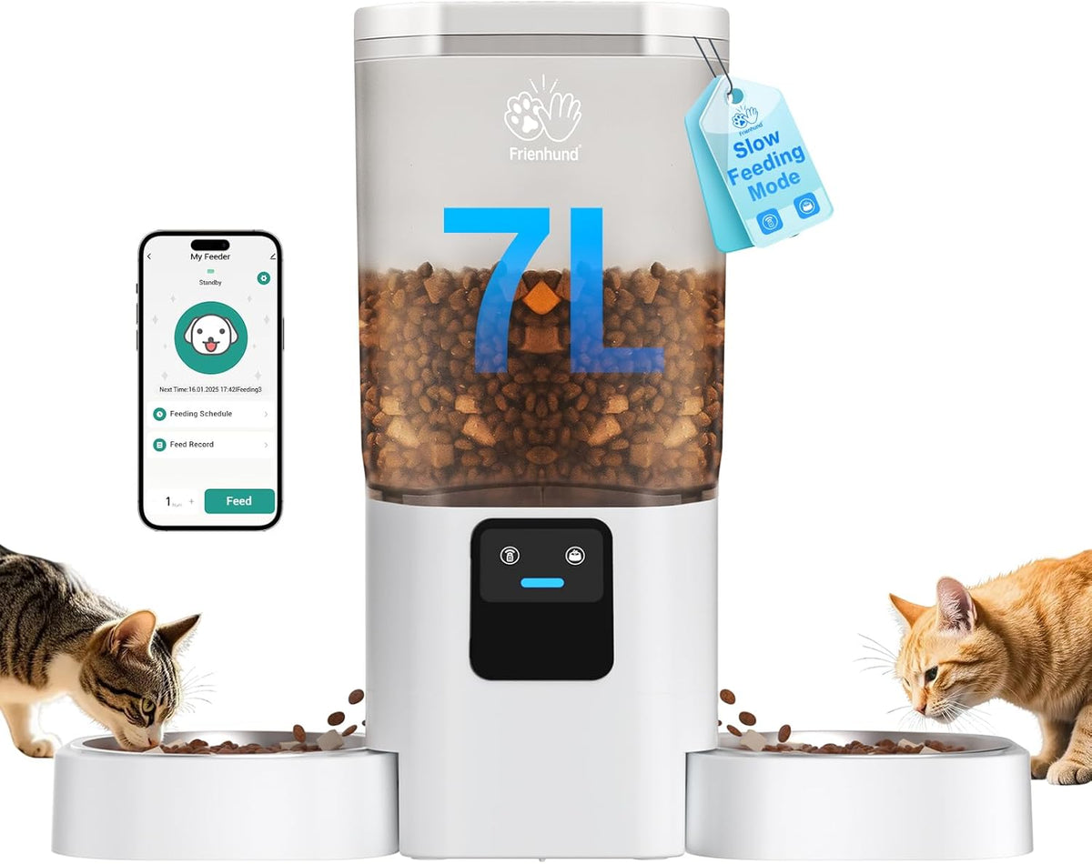 7L Automatic Cat Feeder for 2 Cats with APP Control(Acf190W-A)
