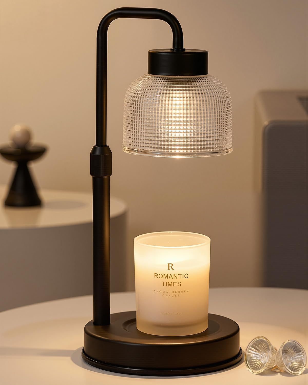 Candle Warmer Lamp with Timer and Dimmer, Height Adjustable Electric Wax Melt Burner for Large Jar Candles, Flameless Candle Lamp Warmer for Home Decor, New Home Gifts for Women Mum Daughter Friend