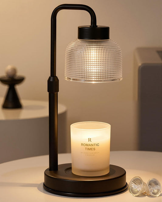 Candle Warmer Lamp with Timer and Dimmer, Height Adjustable Electric Wax Melt Burner for Large Jar Candles, Flameless Candle Lamp Warmer for Home Decor, New Home Gifts for Women Mum Daughter Friend