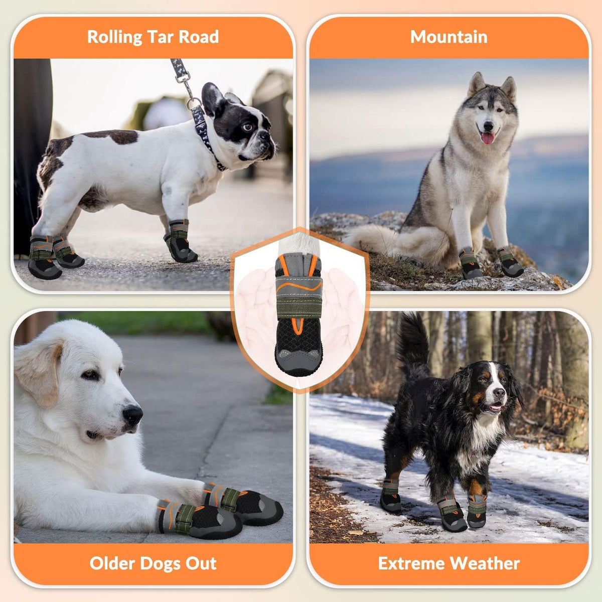 Dog Boots Paw Protector, Breathable Dog Boots for Injured Paws, 2Pcs