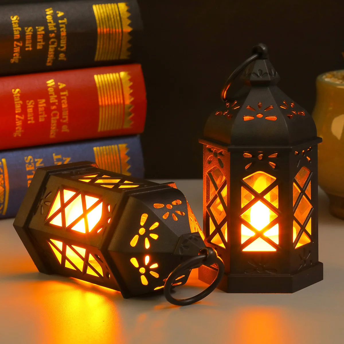 Retro Desktop Lamp Atmosphere Decoration Creative Gift Hexagonal Wind Lamp Candle Lamp Led Wind Lamp Portable Small Horse Lamp