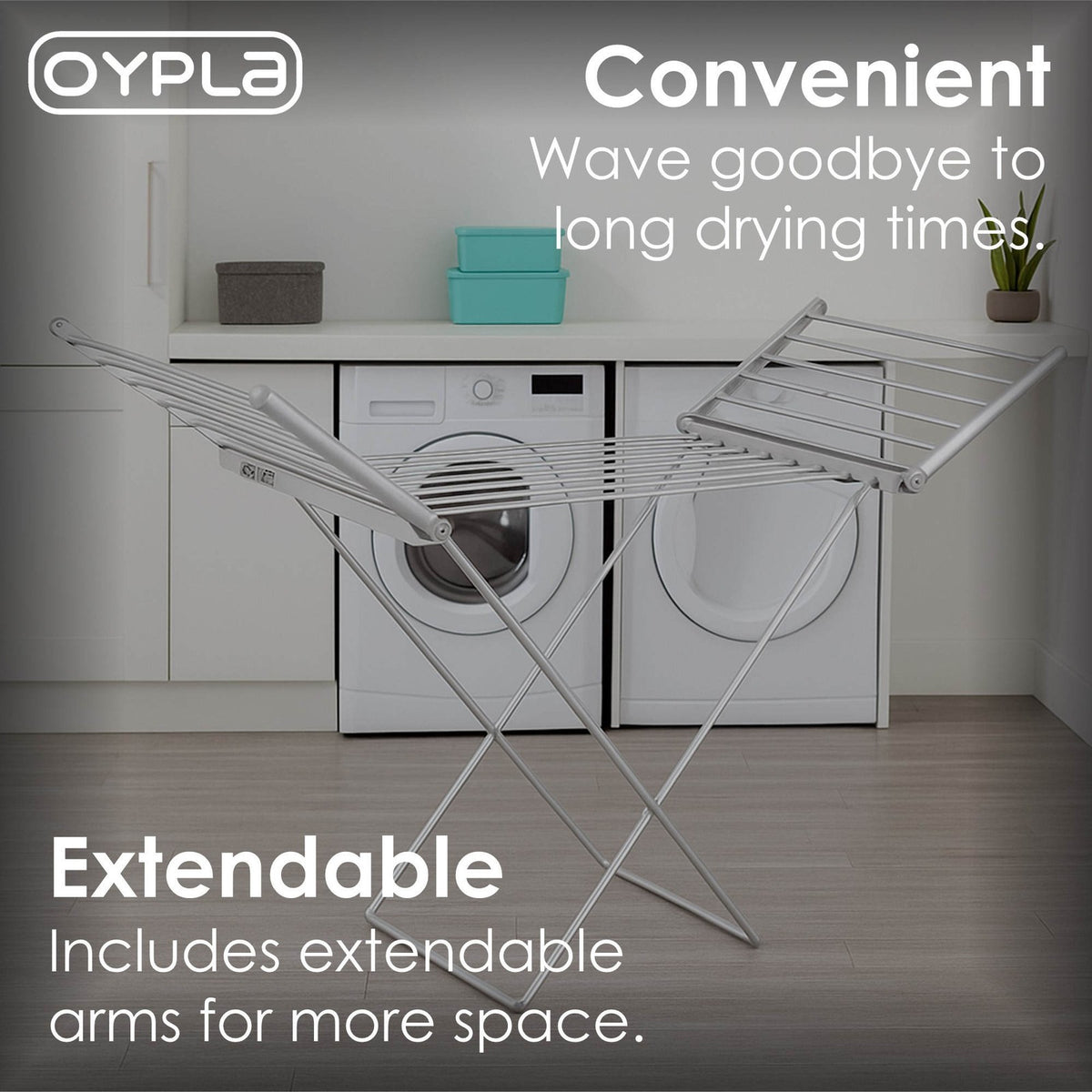 NEW! Electric Extendable Heated Folding Clothes Horse Airer Dryer Heated Wings