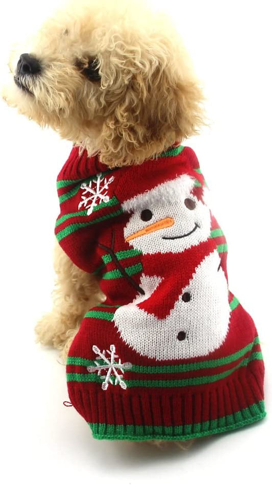NACOCO Dog Snowman Sweater - Xmas, New Year & Christmas Sweater for Small Dog & Cat (Snowman, XXL)