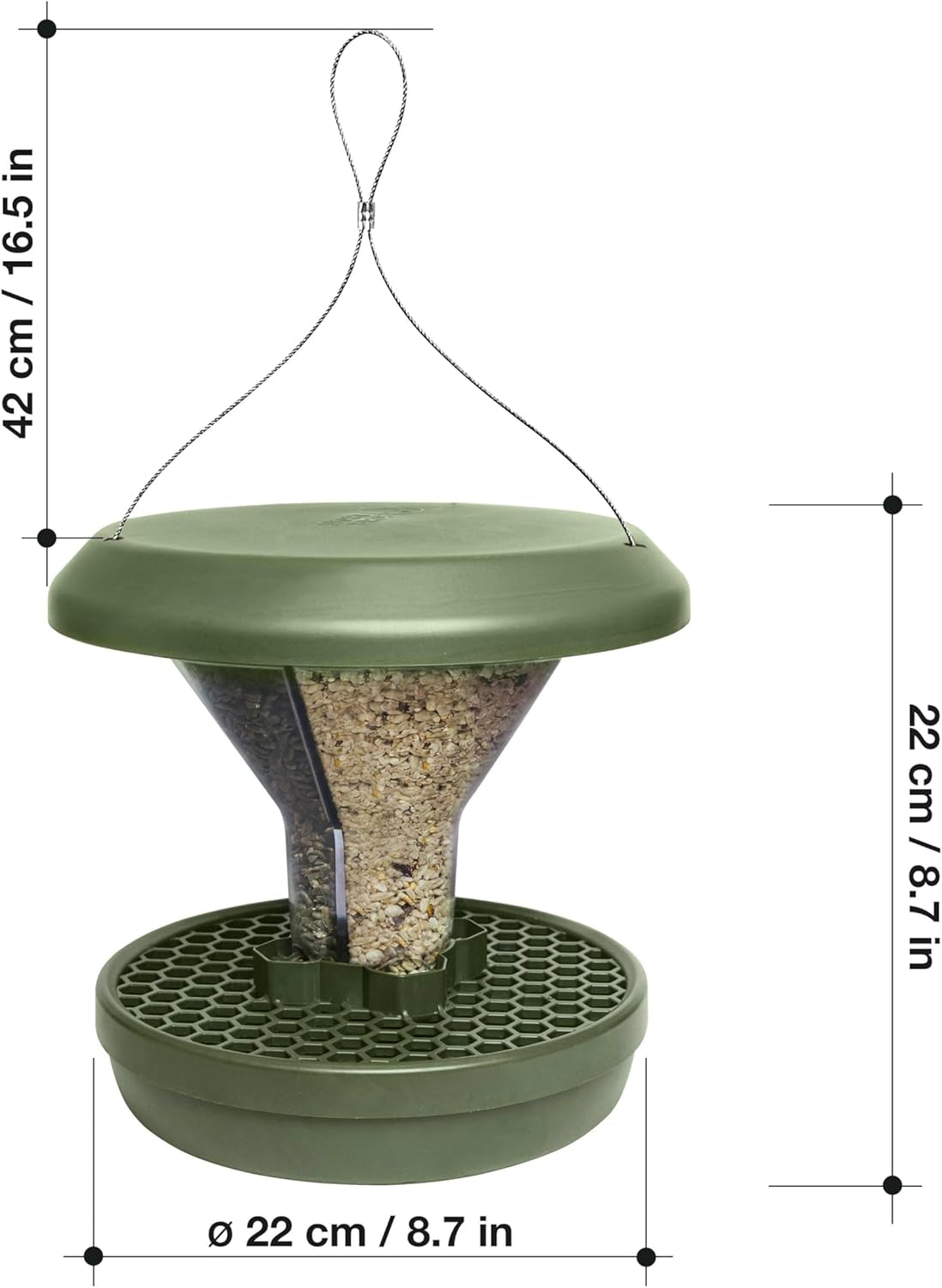 Bird Feeders Hanging Station - Davos - Smart Bird Feeder - No Mess Bird Seed - Seed Tray - Gardening Gifts - Bird Watching Gifts - Bird Table - Robin Food - Blackbird