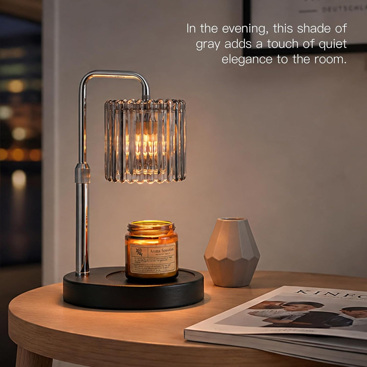 Silver Candle Warmer Lamp with Timer, Birthday Gifts for Women Mum