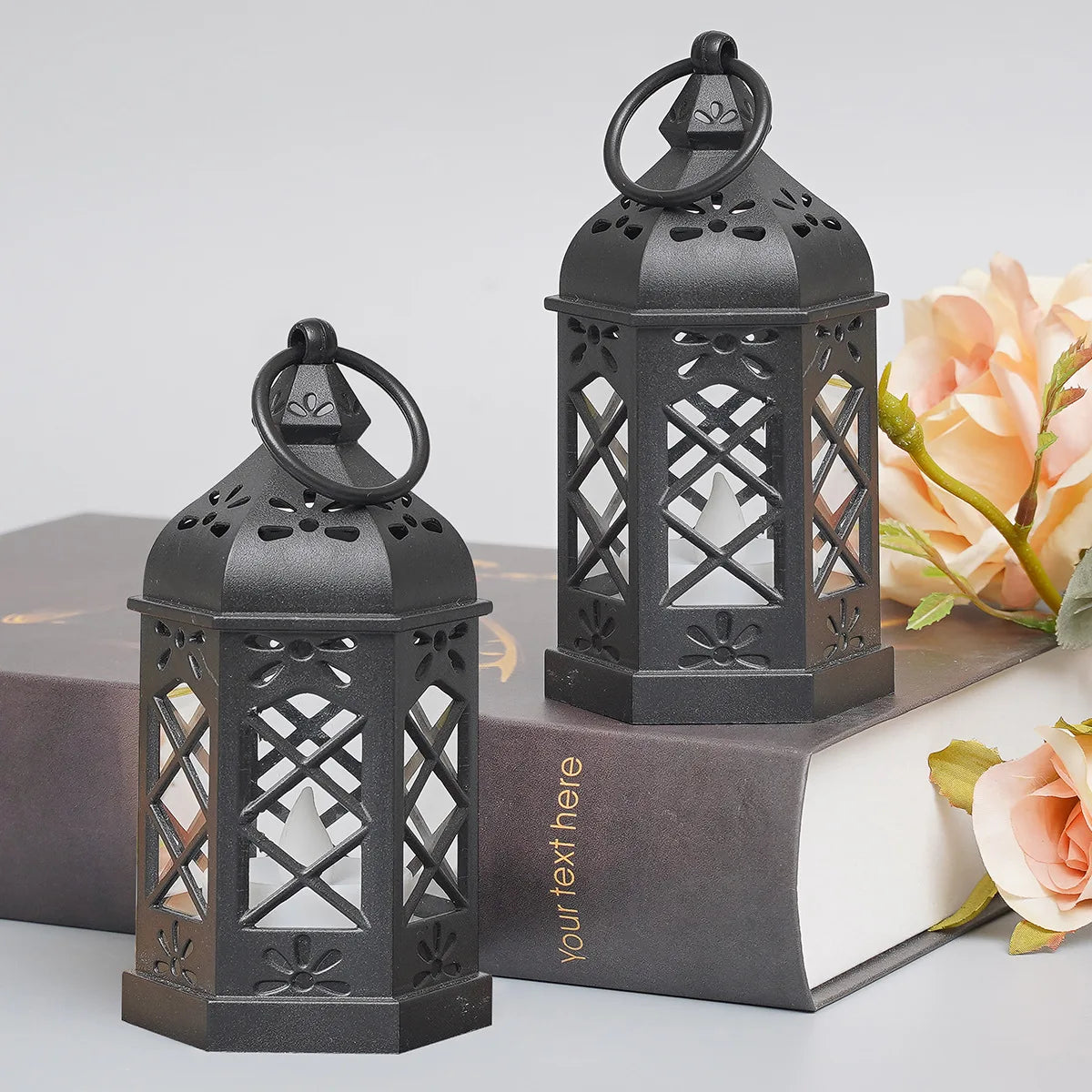 Retro Desktop Lamp Atmosphere Decoration Creative Gift Hexagonal Wind Lamp Candle Lamp Led Wind Lamp Portable Small Horse Lamp