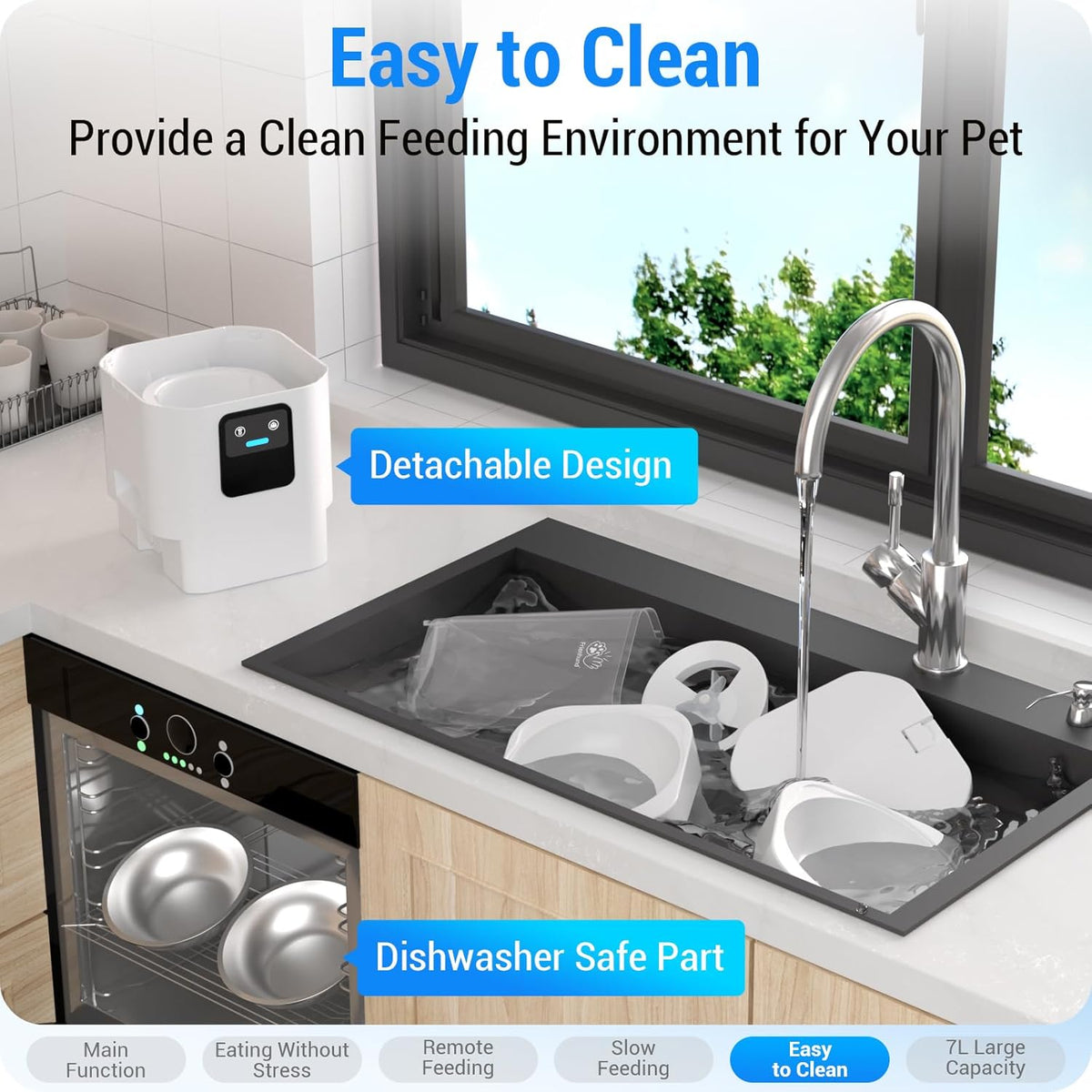 7L Automatic Cat Feeder for 2 Cats with APP Control(Acf190W-A)