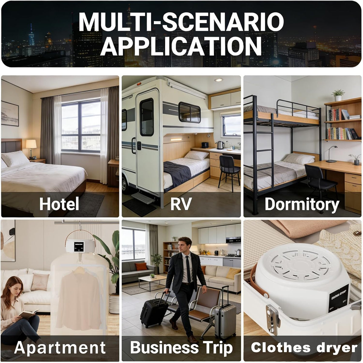 Portable Clothes Dryer, 600W Compact Foldable Mini Dryer Machine
