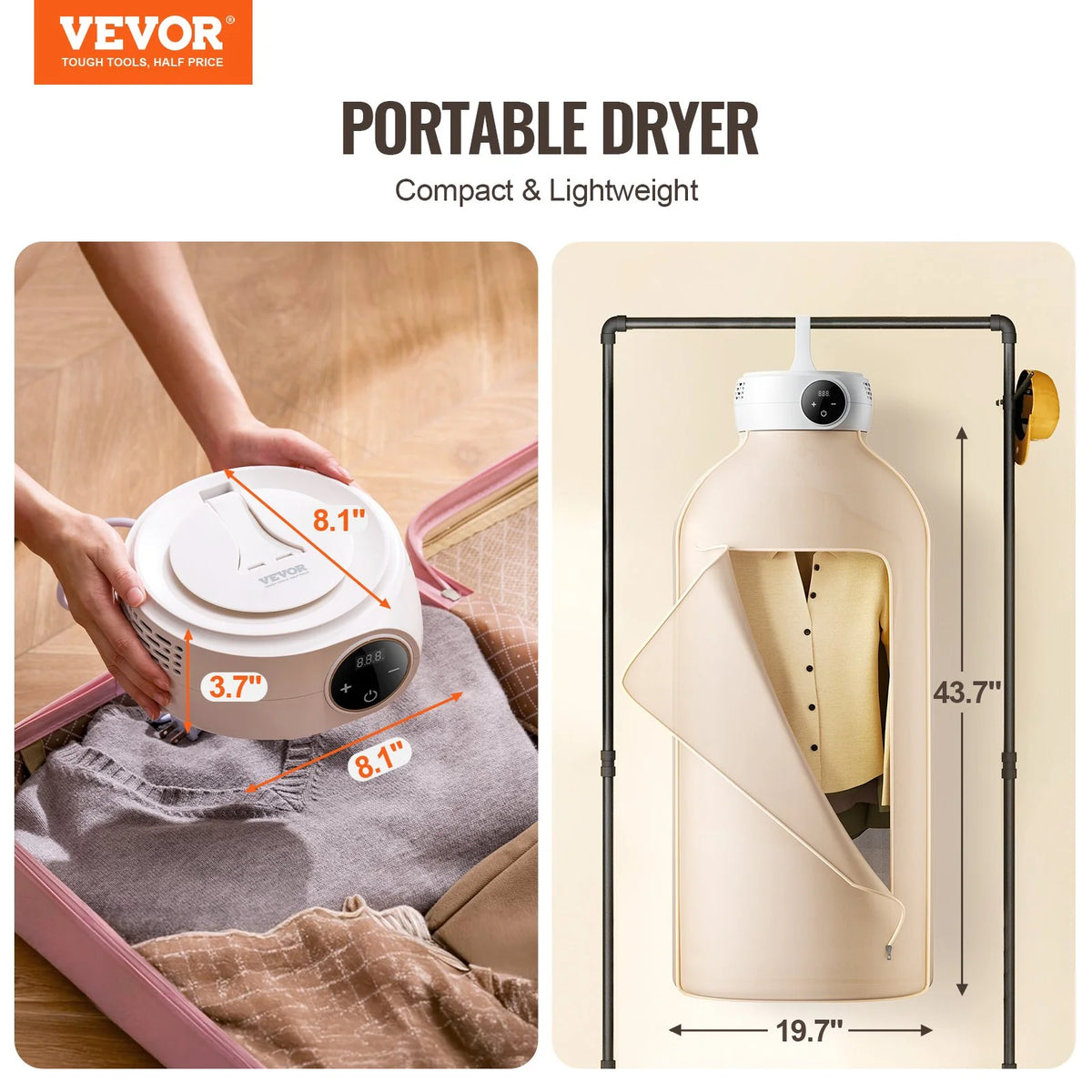 Portable Clothes Dryer, Clothes Dryer with Dryer Bag, PTC Heating
