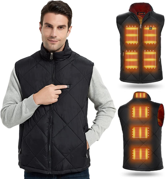 FERNIDA Heated Vest, 8 Heating Zones, Heating Vest for Men Women, Heated Warm Cold-Proof Electric Vest (Battery Not Included)