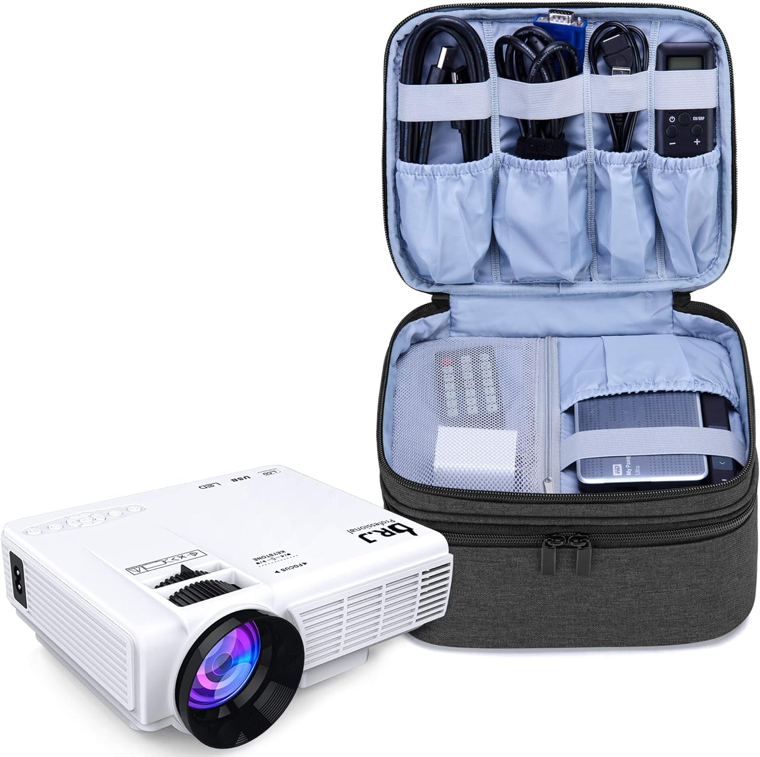 Carrying Bag Compatible with DR.J Mini Projector, Black | Portable Case for Most Mini Projector and Accessories
