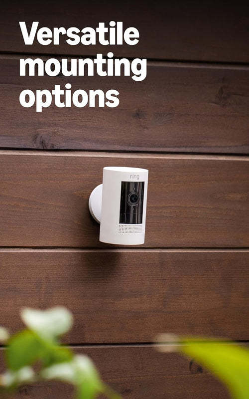 Ring Outdoor Cam (Stick up Cam), Weather-Resistant Home or Business HD Security Camera, Live View, Color Night Vision, Two-Way Talk, Motion Alerts, Works with Alexa, White