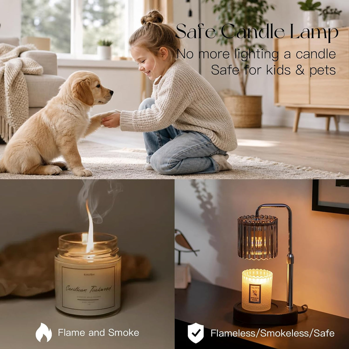 Silver Candle Warmer Lamp with Timer, Birthday Gifts for Women Mum