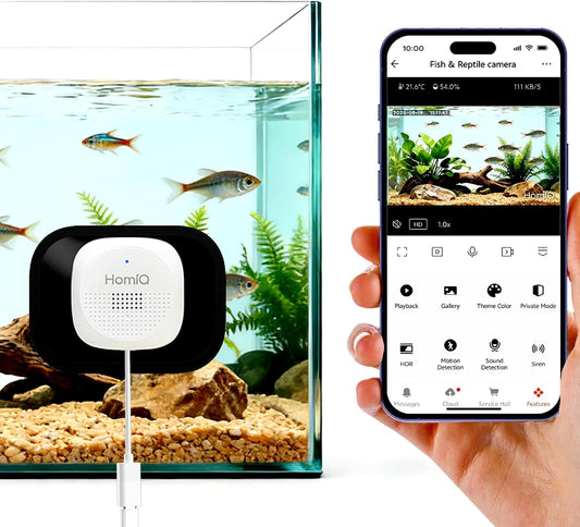 3MP 2K Aquarium & Terrarium Pet Camera.Magnetic Install &Close-Focus Lens for Fish,Lizard, Reptile Pet and Window Bird Feeder,2.4Ghz & 5Ghz Wifi,Color Night Vision,Auto-Focus,24/7 Recording