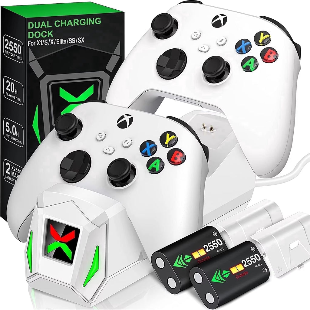 Dual Xbox Controller Charger with 2×5520Mwh Battery Packs for Xbox Series X|S/One/Elite