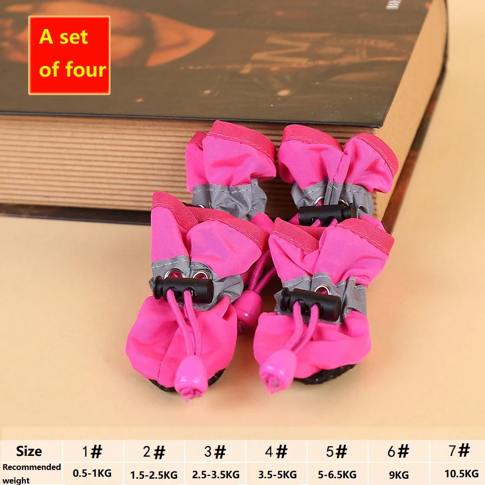4PCS Small Dog Shoes Hiking Boots Waterproof Dog Shoes Medium Slippers for Puppy Boots Shoes for Small Dogs XGX01