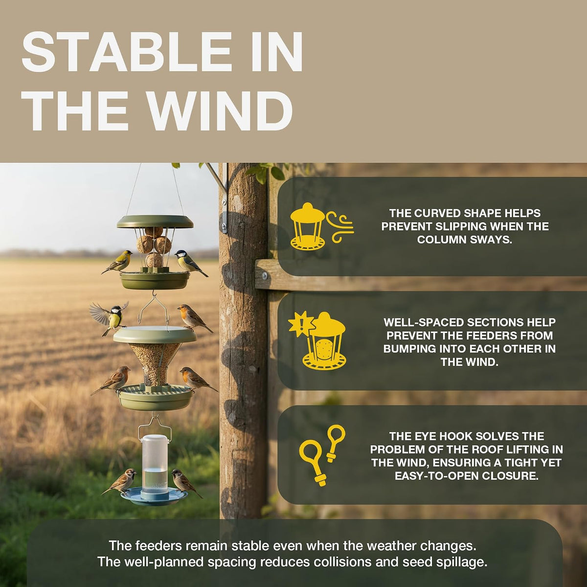 Duplex Connector – Vertical Link for Hanging Bird Feeders – Space-Saving Garden Accessory in Durable Steainles Steel Compatible with Lucerne & Davos SMART BIRDS