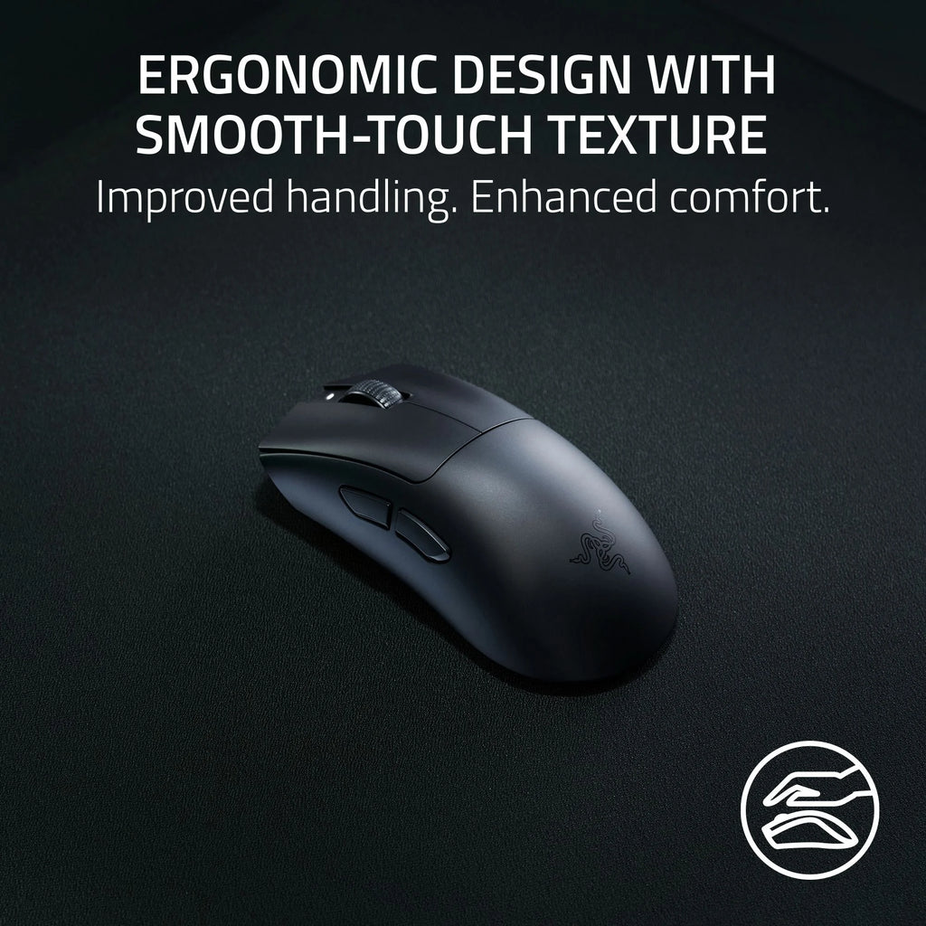Deathadder V3 Hyperspeed Wireless Optical Ergonomic Gaming Mouse, 26000 DPI, Black