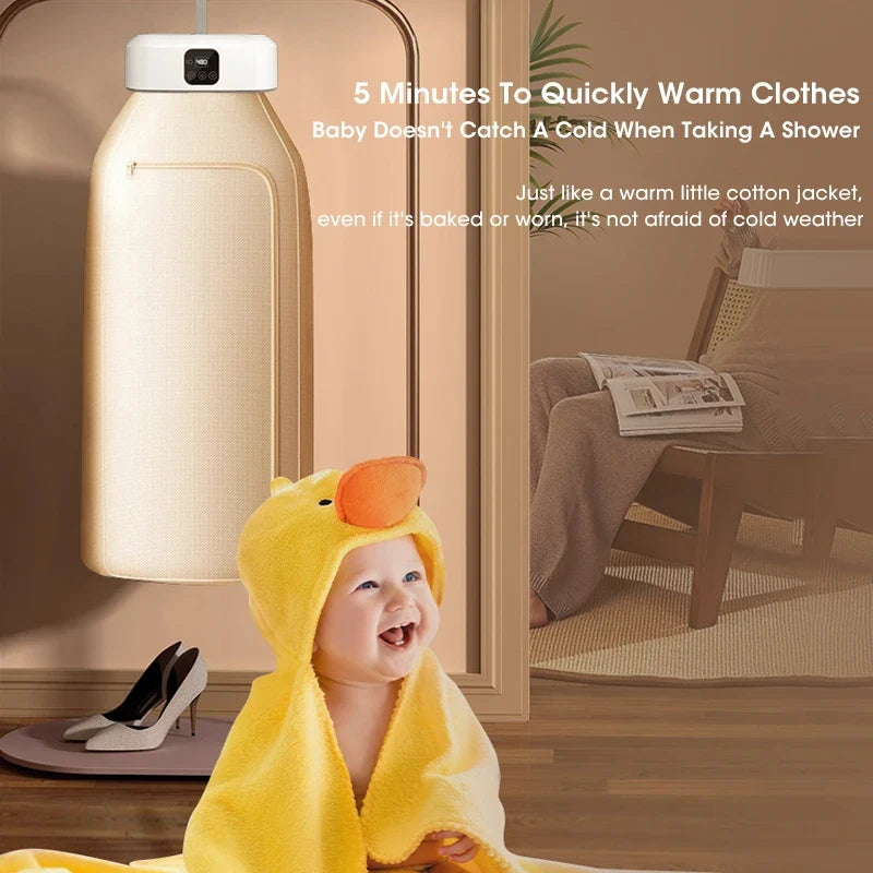 Electric Portable Clothes Dryer Foldable Smart Drying Rack with UV Light Sterilization for Home and Travel Use