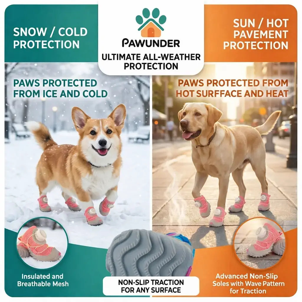 Waterproof Dog Boots – Non-Slip Protective Paw Shoes, 4-Pack
