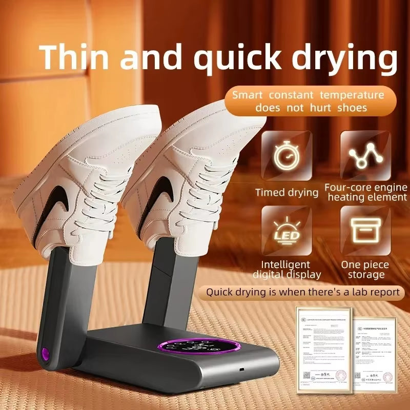 New Electric Shoe Dryer Deodorizing Sterilizing Portable Foldable Household Shoe Drying Machine Timed Footwear Dryer with Handle