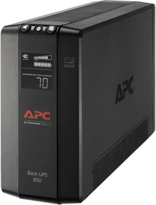APC 850VA/510W Pro UPS Battery Backup for Office Electronics, AVR, BX850M | 850VA Back-Ups Pro for Home Offices — 8 Outlets, LCD, AVR, Surge Protection, 29-Min Runtime (@100W) for Pcs & Workstations