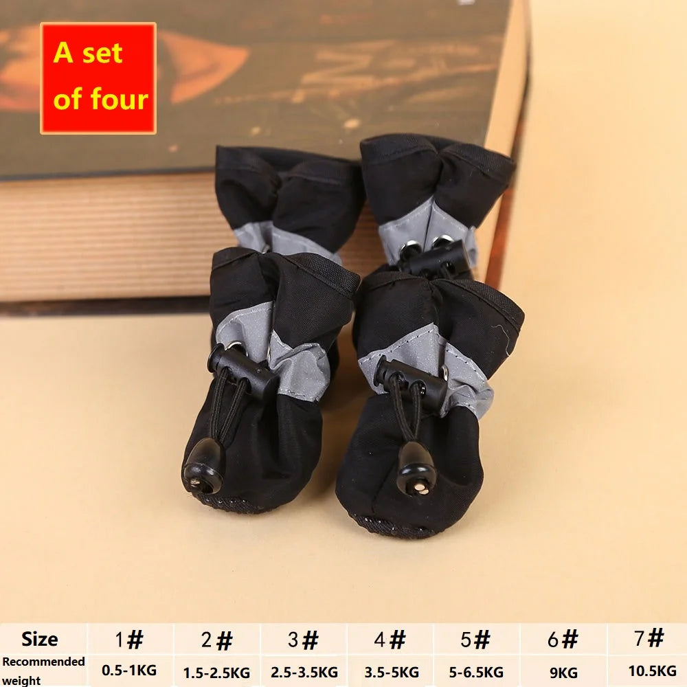 4PCS Small Dog Shoes Hiking Boots Waterproof Dog Shoes Medium Slippers for Puppy Boots Shoes for Small Dogs XGX01