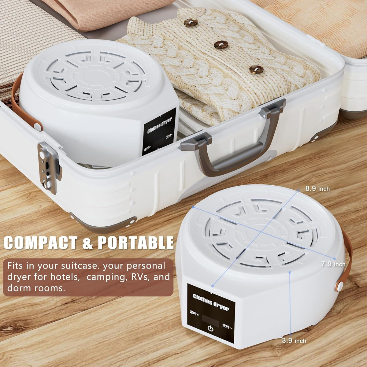 Portable Clothes Dryer, 600W Compact Foldable Mini Dryer Machine