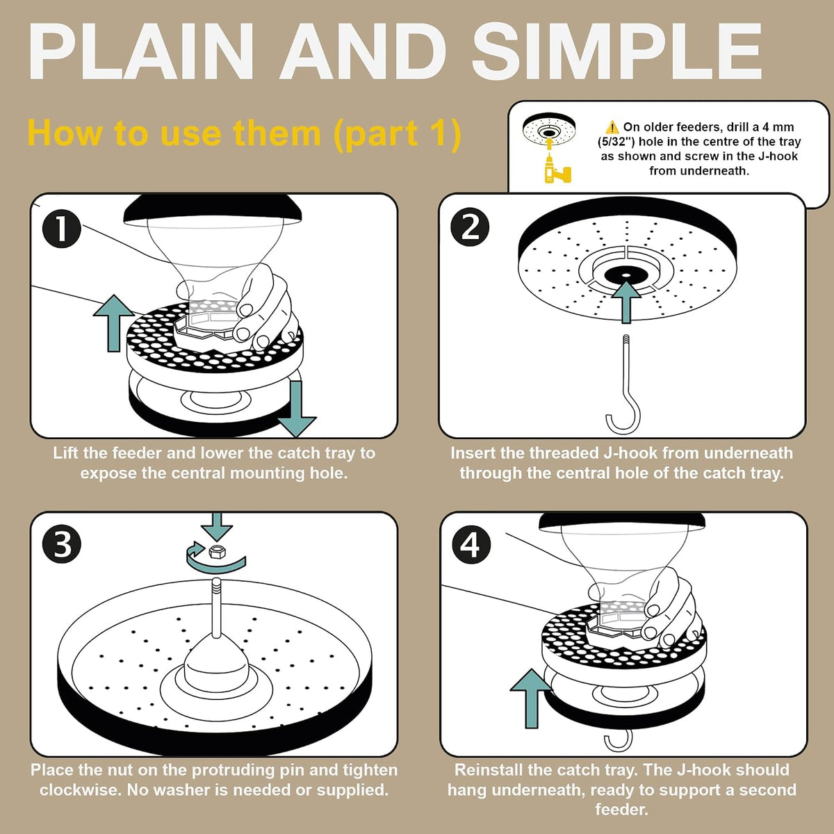 Duplex Connector – Vertical Link for Hanging Bird Feeders – Space-Saving Garden Accessory in Durable Steainles Steel Compatible with Lucerne & Davos SMART BIRDS