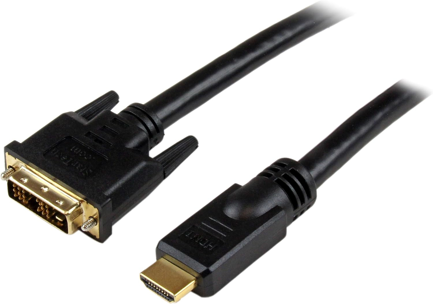 Startech 50Ft HDMI to DVI-D Cable, Male to Male (HDMIDVIMM50) | HDMI to DVI-D Cable, Strain Relief Connectors, Bi-Directional