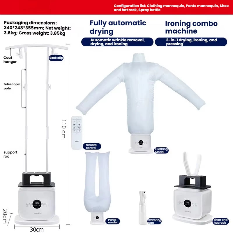Multifunctional Garment Dryer Steam Iron Electric Clothes Press Drying Humanoid Ironing Machine Garment Care Ironer
