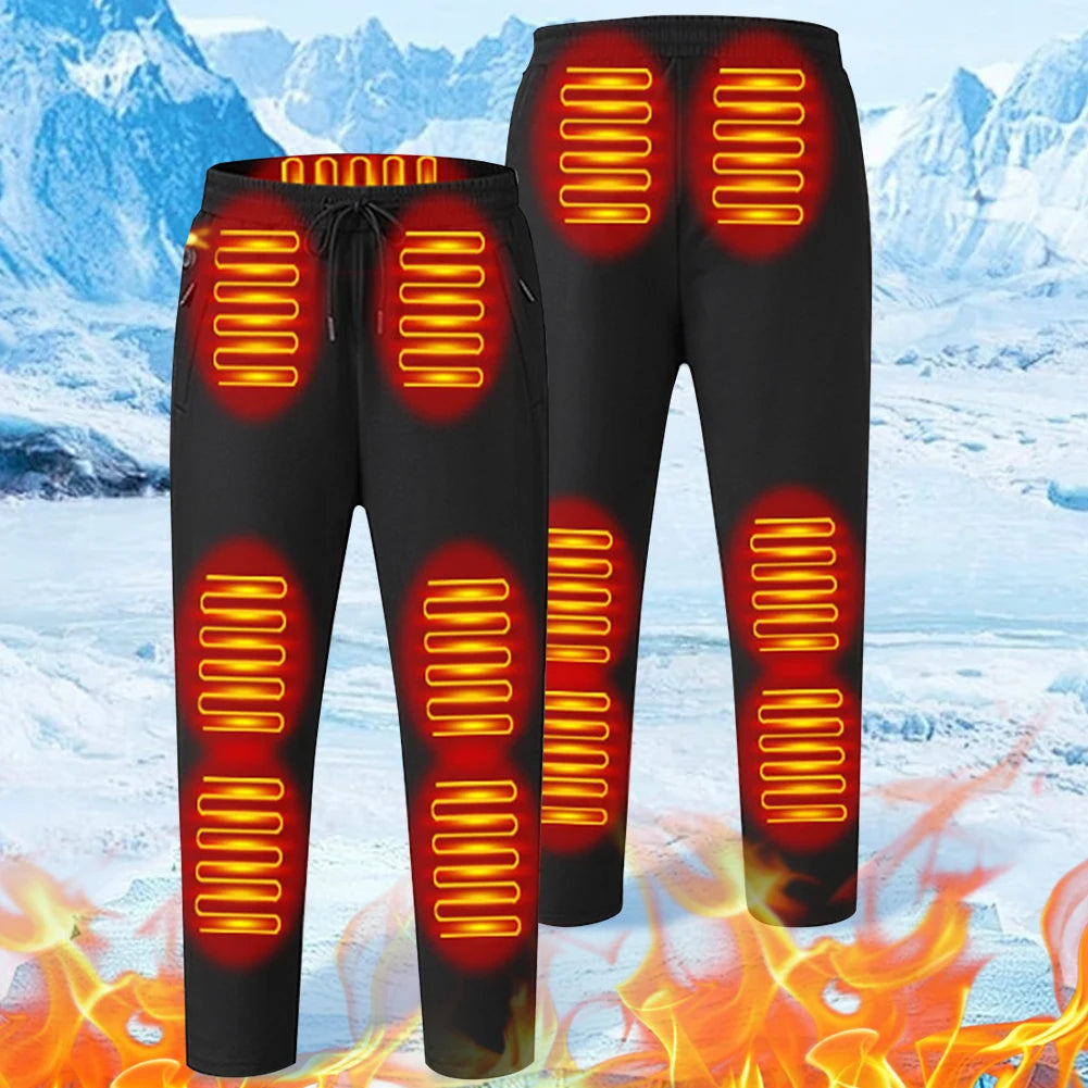 USB 5V Thermal Pants for Men Women Elastic Waist Waterproof Pants 12 Heating Zone Heated Trousers for Skiing Fishing Motorcycle