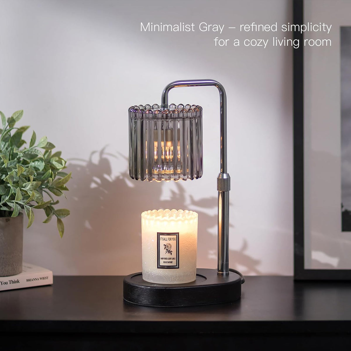 Silver Candle Warmer Lamp with Timer, Birthday Gifts for Women Mum
