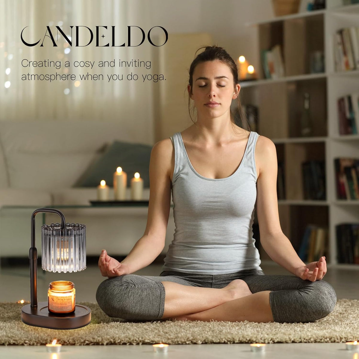Black Candle Warmer Lamp with Timer, Birthday Gifts for Women Mum