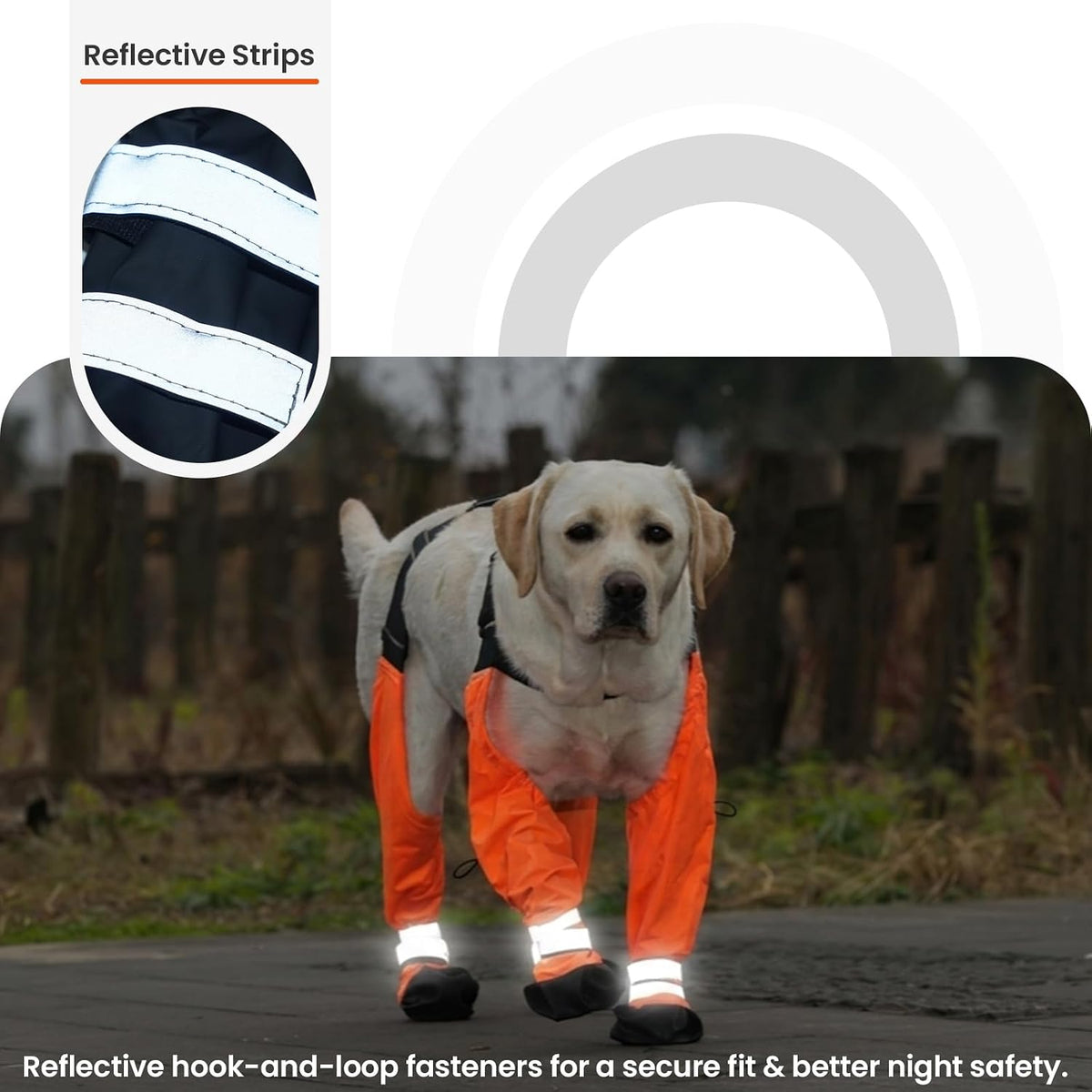 Waterproof Dog Suspender Boots Non-Slip for Small Medium (Orange S