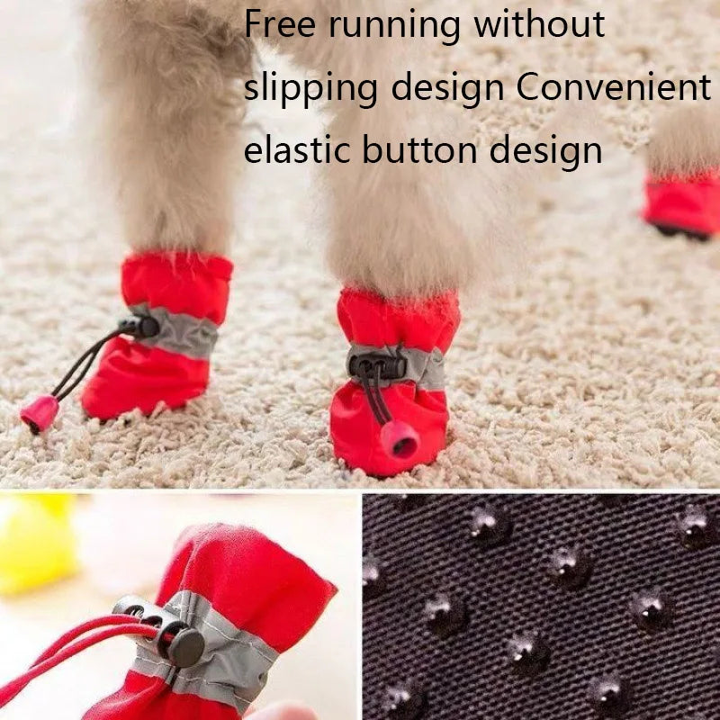 4PCS Small Dog Shoes Hiking Boots Waterproof Dog Shoes Medium Slippers for Puppy Boots Shoes for Small Dogs XGX01