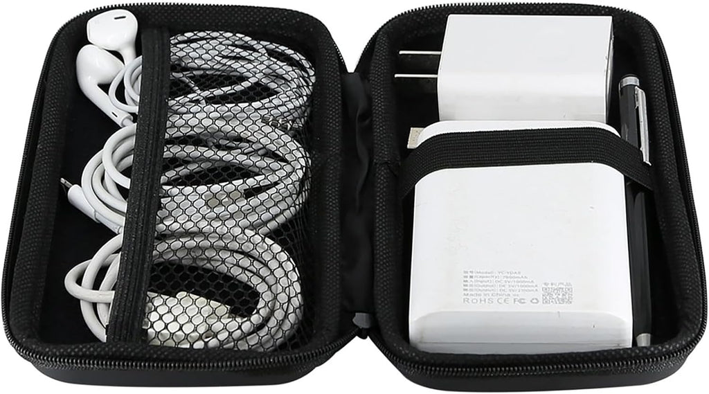 Travel Essential Electronics Organizer Charger Case Carrying Pouch | 6.5X3.2X1" Power Bank Tech Accessories Protective Storage Shockproof Portable Purse Men Women School Office Trips Must Have
