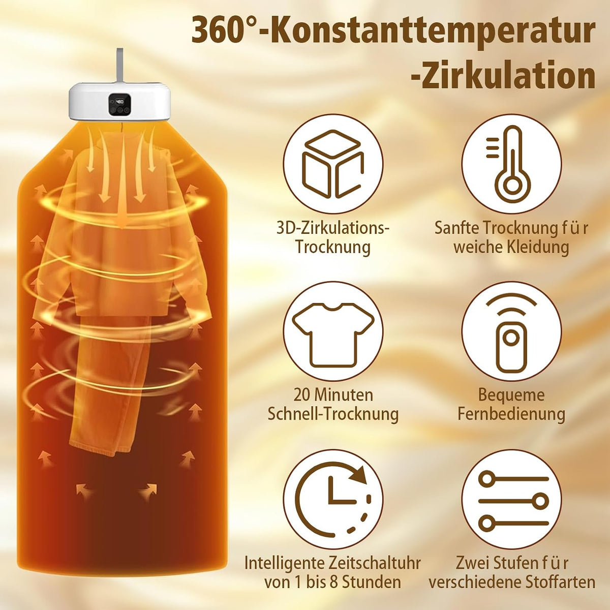 Tragbarer Wäschetrockner, Faltbare Mini-Trocknungsmaschine Mit 1-8H Timing Für Geschäftsreisen, Studentenwohnheime, Wohnungen, Hotels, Campingplätze Travel