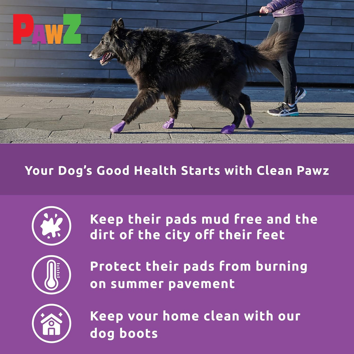 Pawz Rubber Dog Boots - Waterproof Non-Slip Dog Shoes for Hot Pavement, 12 Pack